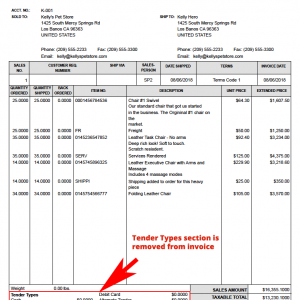 Original sales invoice format